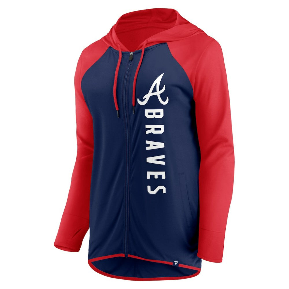 Atlanta Braves Fanatics Women's Forever Fan Full-Zip Hoodie Jacket - Navy/Red - Fanatics Discount
