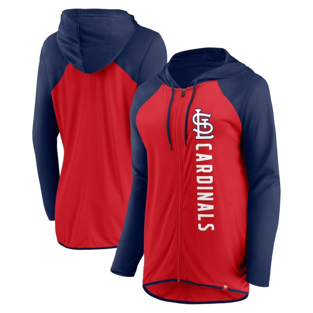 St. Louis Cardinals Fanatics Women's Forever Fan Full-Zip Hoodie Jacket - Red/Navy - Fanatics Lifestyle