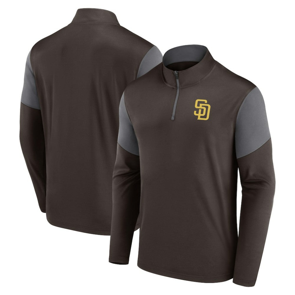 San Diego Padres Fanatics Logo Quarter-Zip Top - Brown - Fanatics Online