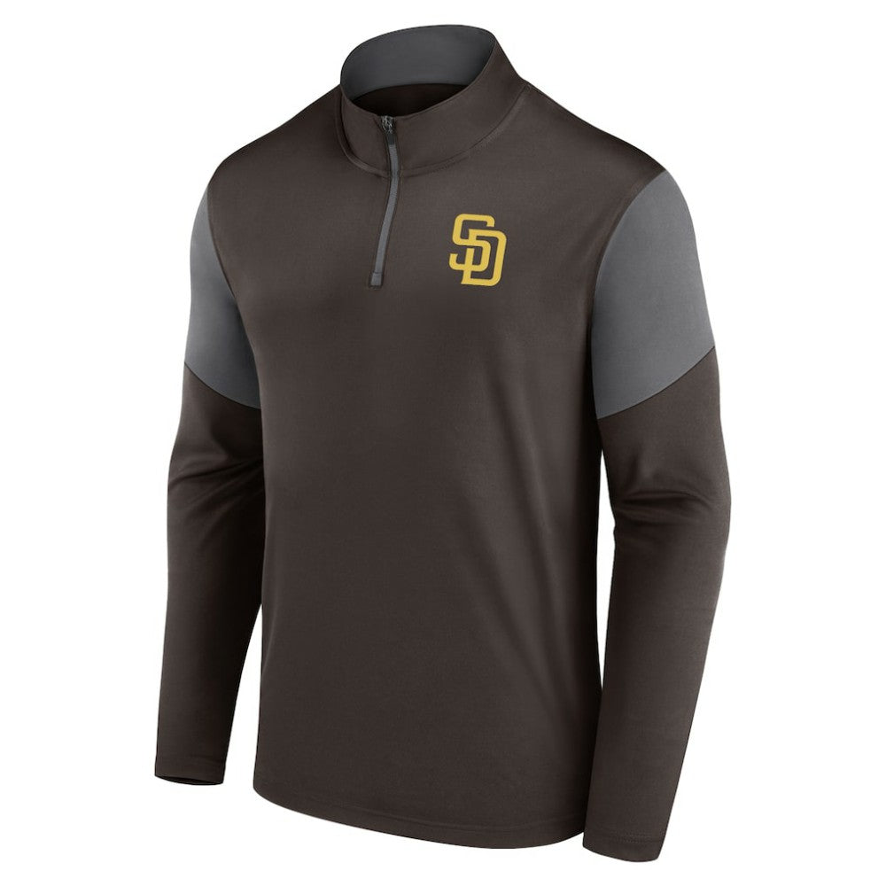 San Diego Padres Fanatics Logo Quarter-Zip Top - Brown - Fanatics Online