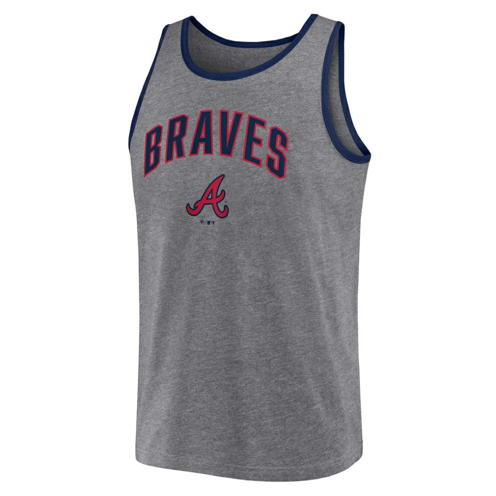 Atlanta Braves Fanatics Primary Tank Top - Heather Gray - Fanatics Discount