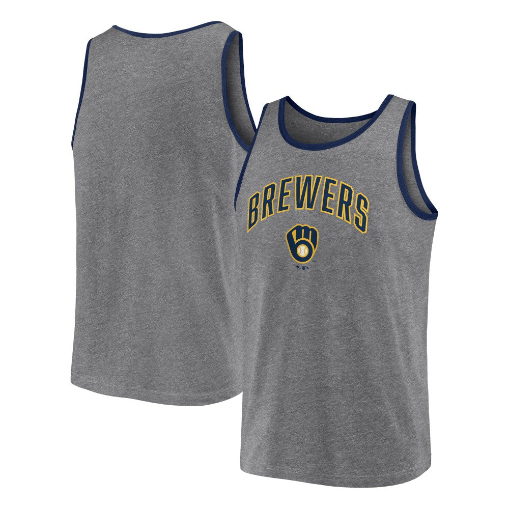 Milwaukee Brewers Fanatics Primary Tank Top - Heather Gray - Fanatics Lifestyle