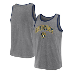 Milwaukee Brewers Fanatics Primary Tank Top - Heather Gray - Fanatics Lifestyle