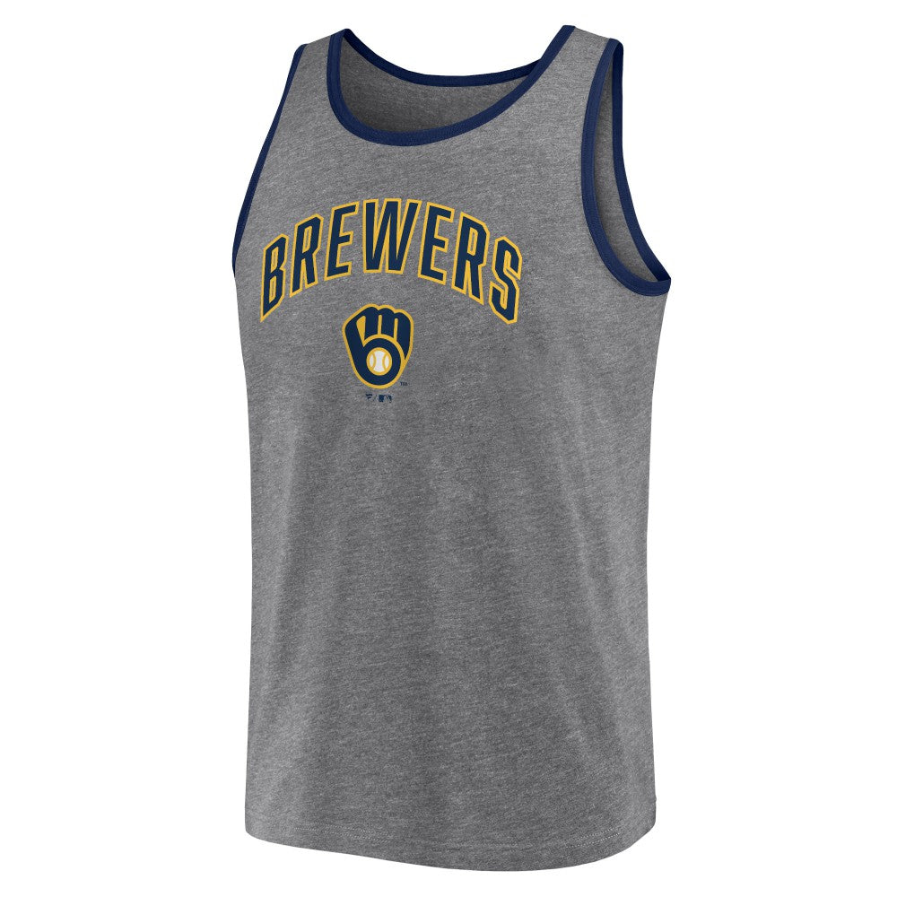 Milwaukee Brewers Fanatics Primary Tank Top - Heather Gray - Fanatics Lifestyle