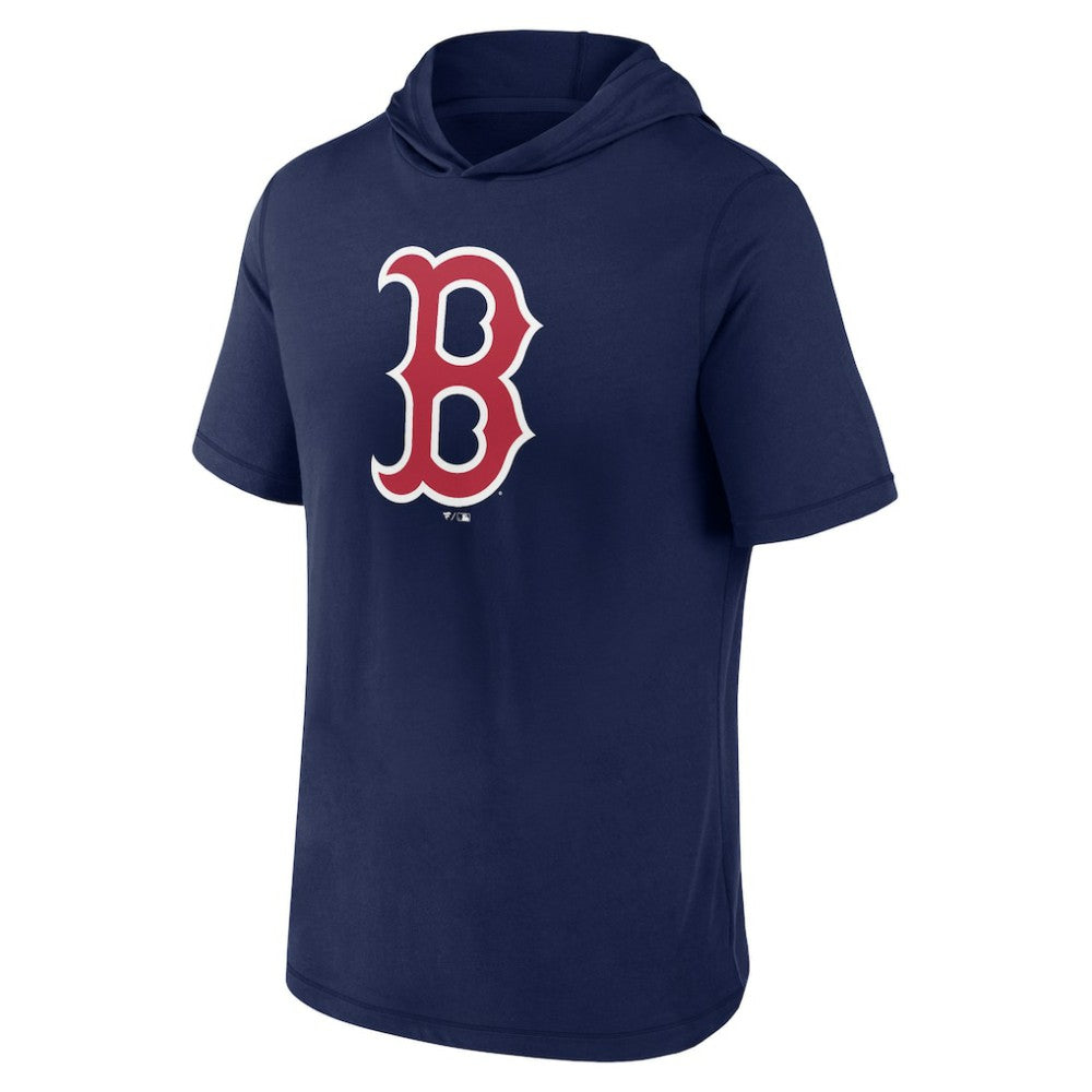 Boston Red Sox Fanatics Short Sleeve Hoodie T-Shirt - Navy - Fanatics on Sale