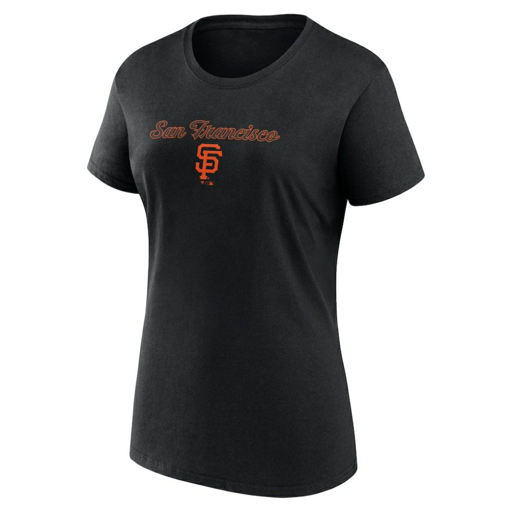 San Francisco Giants Fanatics Women's Script T-Shirt & Shorts Combo Set - Black/Gray - Fanatics on Sale