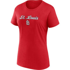 St. Louis Cardinals Fanatics Women's Script T-Shirt & Shorts Combo Set - Red/Gray - Fanatics Lifestyle