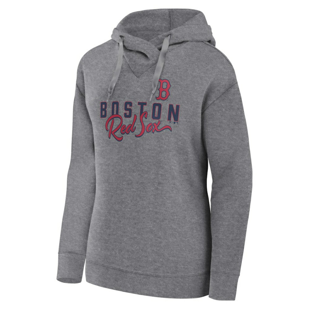 Boston Red Sox Fanatics Women's Script Favorite Lightweight Pullover Hoodie - Heather Gray - Fanatics Lifestyle