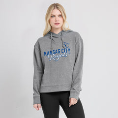 Kansas City Royals Fanatics Women's Script Favorite Lightweight Pullover Hoodie - Heather Gray - Fanatics on Sale