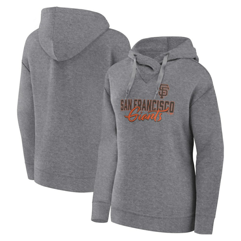 San Francisco Giants Fanatics Women's Script Favorite Lightweight Pullover Hoodie - Heather Gray - Fanatics on Sale