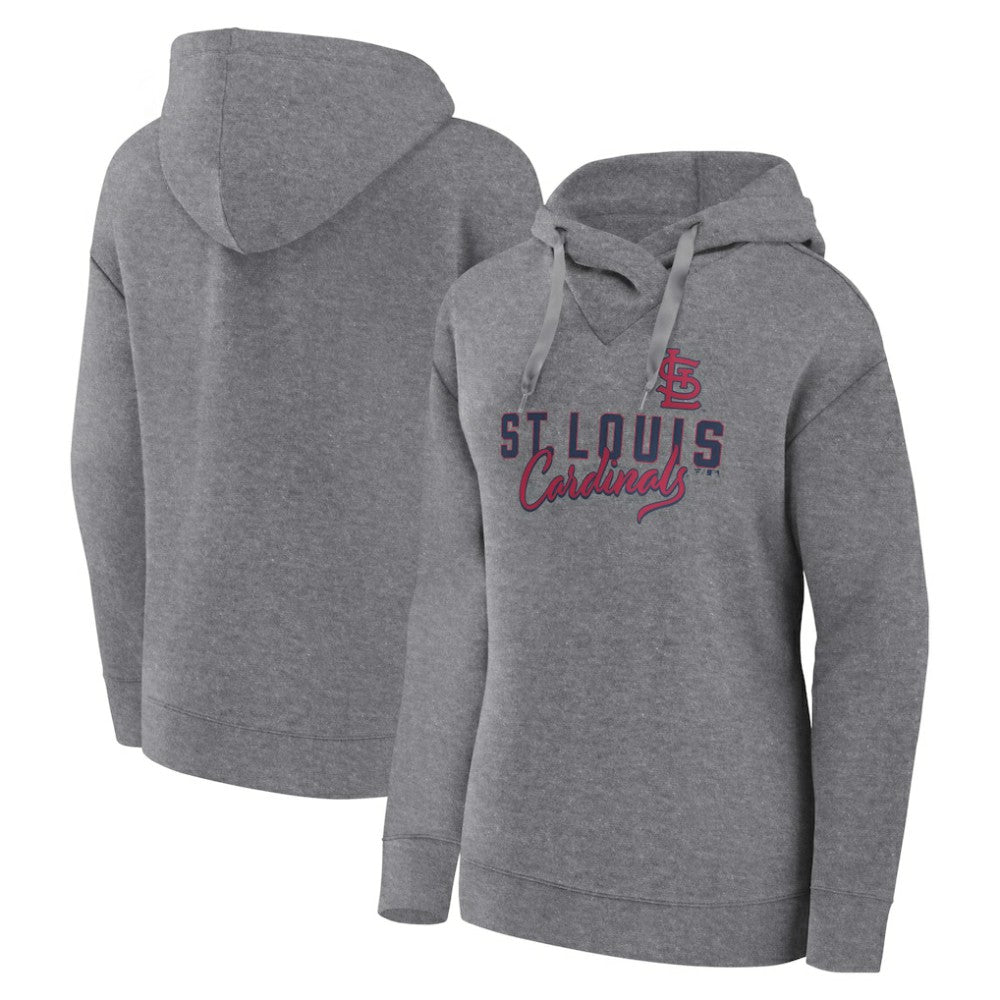 St. Louis Cardinals Fanatics Women's Script Favorite Lightweight Pullover Hoodie - Heather Gray - Fanatics Sale