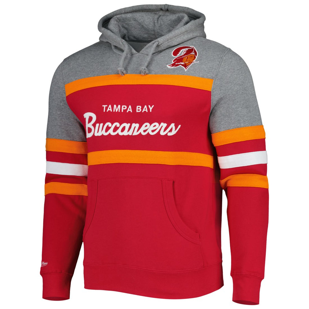 Mitchell & Ness Tampa Bay Buccaneers Head Coach Pullover Hoodie Red/Heathered Gray