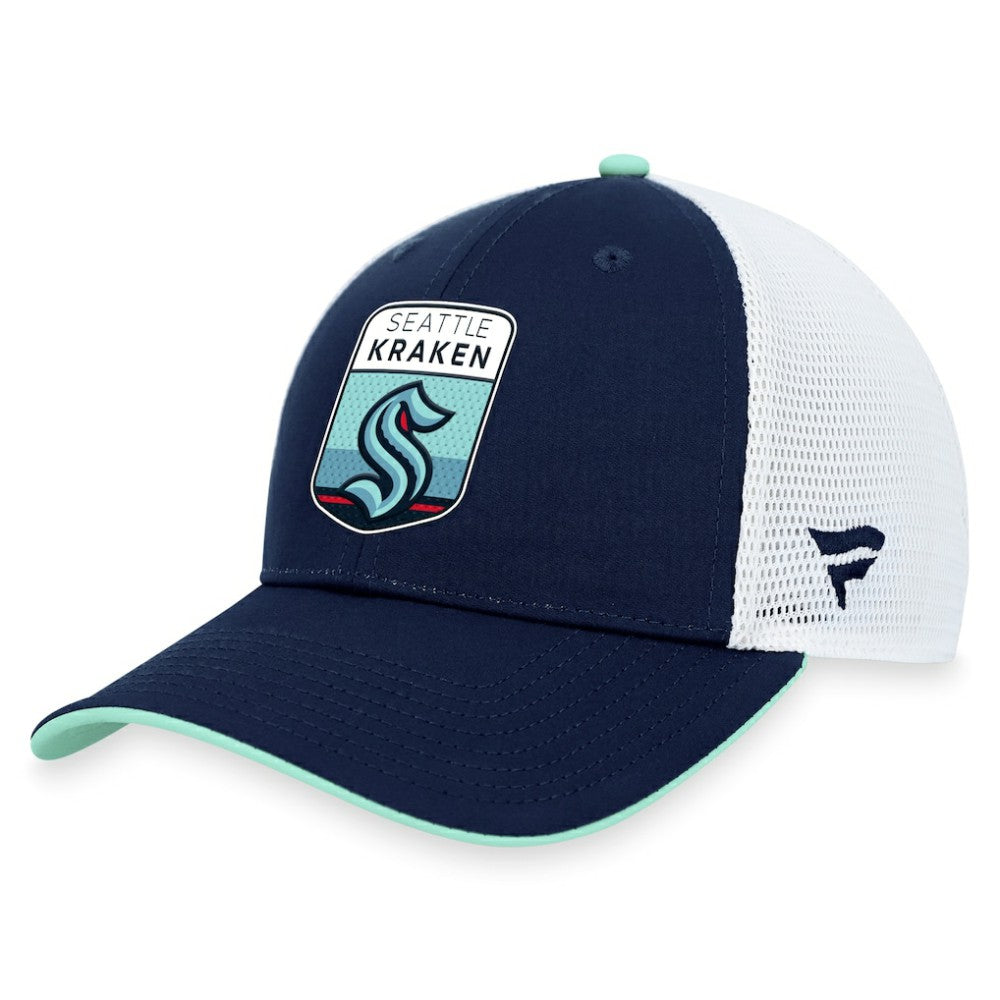 Seattle Kraken Fanatics 2023 NHL Draft On Stage Trucker Adjustable Hat - Deep Sea Blue - NHL 5035801
