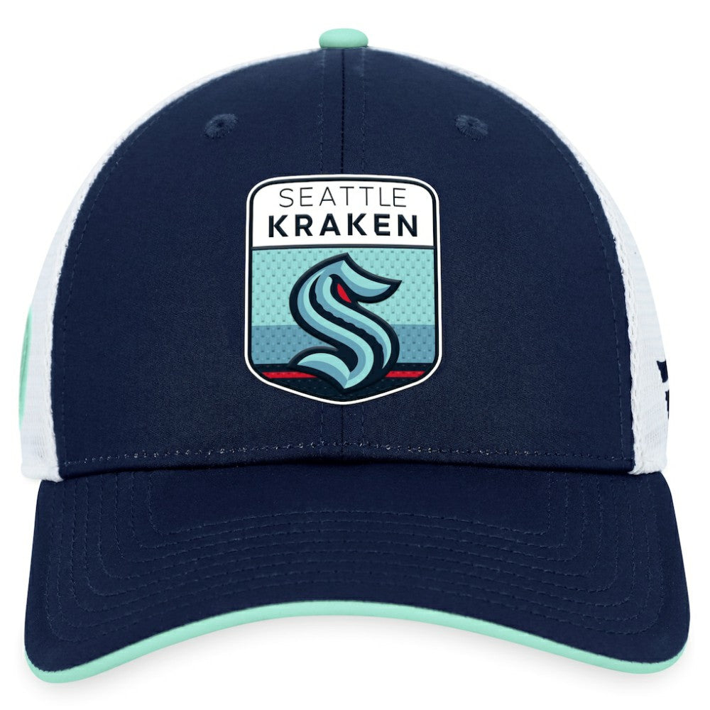 Seattle Kraken Fanatics 2023 NHL Draft On Stage Trucker Adjustable Hat - Deep Sea Blue - NHL 5035801