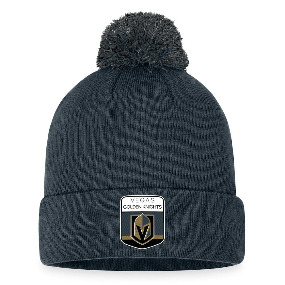 Vegas Golden Knights Fanatics 2023 NHL Draft Cuffed Knit Hat with Pom - Charcoal - NHL 5035878
