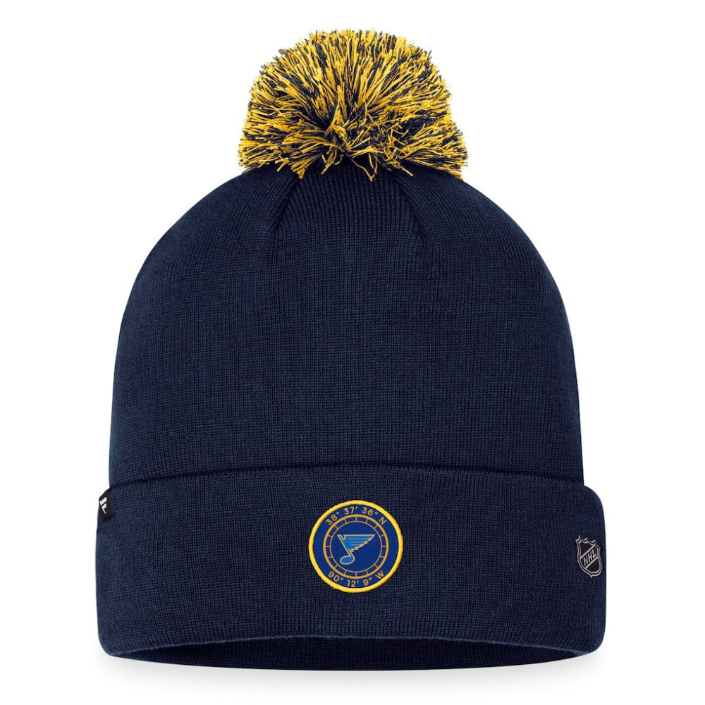 St. Louis Blues Fanatics 2023 NHL Draft Cuffed Knit Hat with Pom - Navy - NHL 5035886