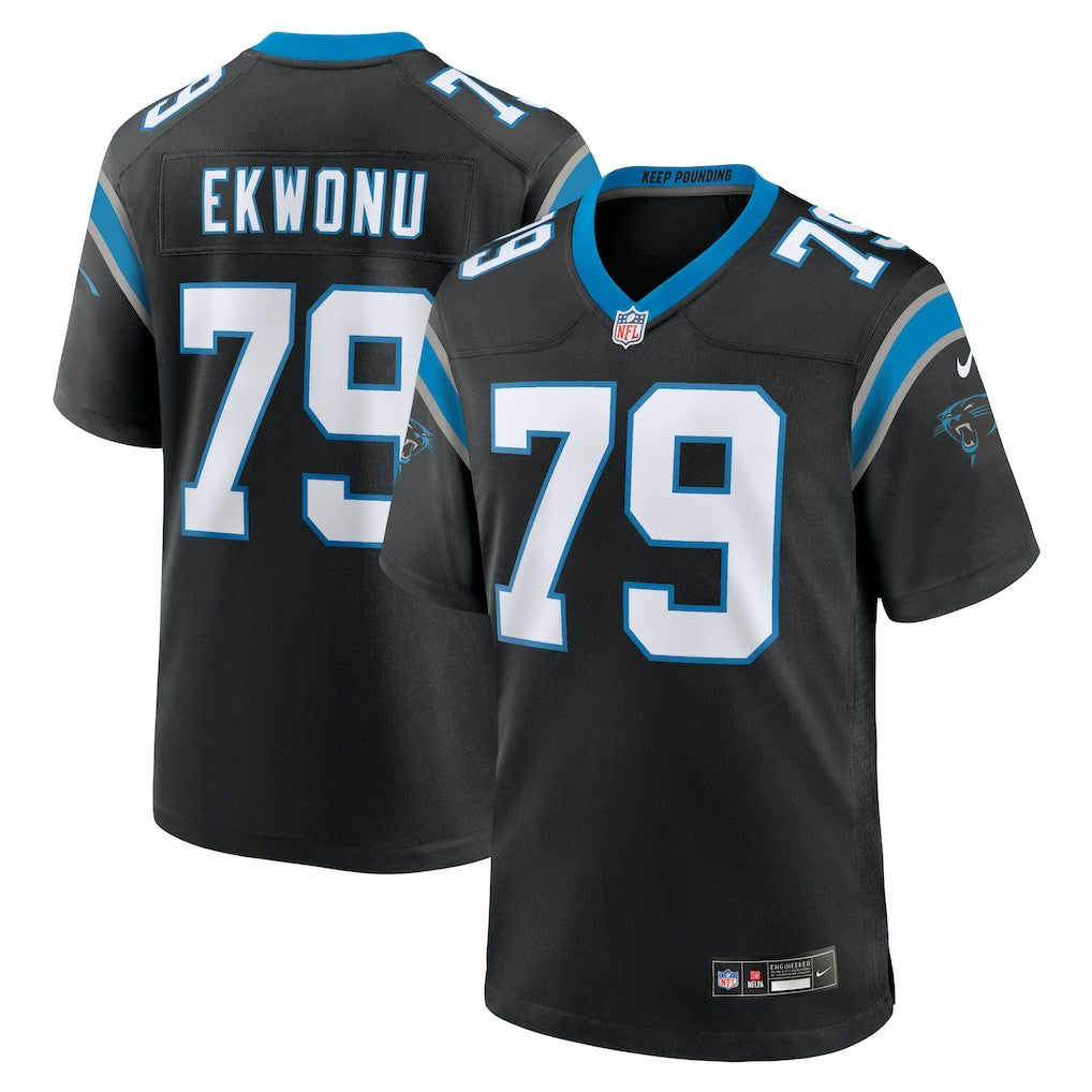 Nike Ikem Ekwonu Carolina Panthers Game Jersey Black
