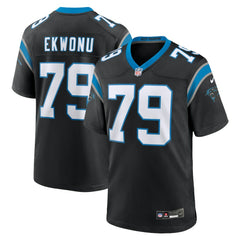 Nike Ikem Ekwonu Carolina Panthers Game Jersey Black