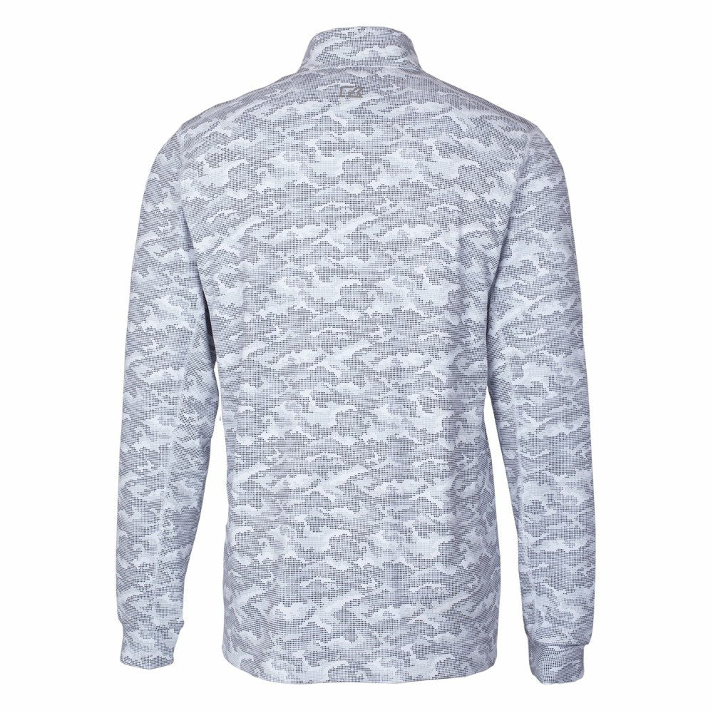 Miami Marlins Cutter & Buck Big & Tall Traverse Camo Print Stretch Quarter-Zip Pullover Top - Charcoal - MLB Sale
