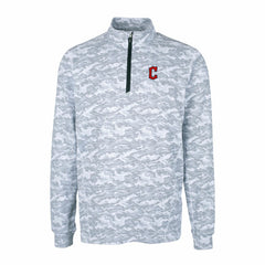 Cleveland Guardians Cutter & Buck Big & Tall Traverse Camo Print Stretch Quarter-Zip Pullover Top - Charcoal - MLB Sale