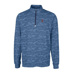 Los Angeles Angels Cutter & Buck Big & Tall Traverse Camo Print Stretch Quarter-Zip Pullover Top - Navy - MLB Lifestyle