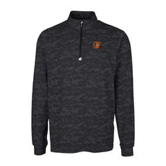 Baltimore Orioles Cutter & Buck Traverse Camo Print Stretch Quarter-Zip Pullover Top - Black - MLB Sale