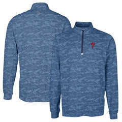 Philadelphia Phillies Cutter & Buck Traverse Camo Print Stretch Quarter-Zip Pullover Top - Navy - MLB Lifestyle