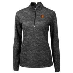 Baltimore Orioles Cutter & Buck Women's Traverse Camo Print Stretch Quarter-Zip Pullover Top - Black - MLB Online