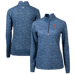 Cleveland Guardians Cutter & Buck Women's Traverse Camo Print Stretch Quarter-Zip Pullover Top - Navy - MLB Online