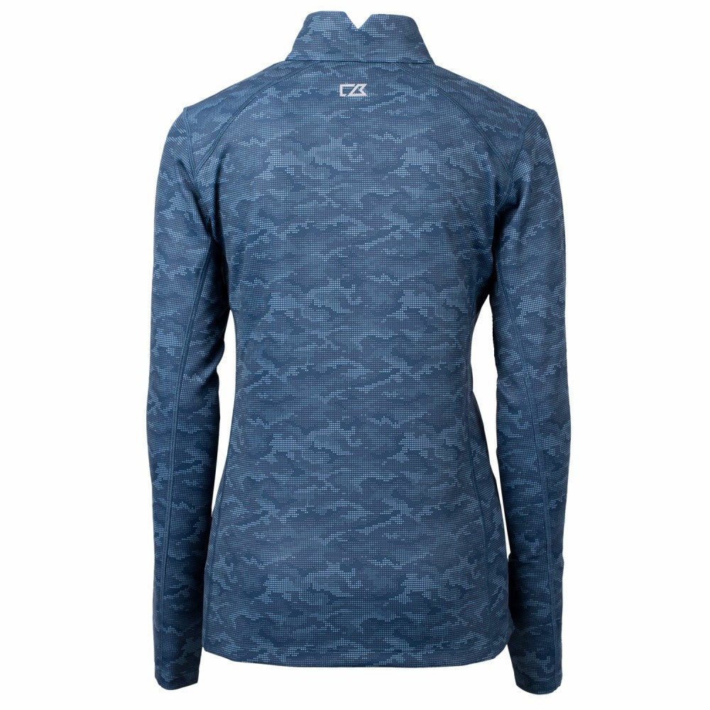 Cleveland Guardians Cutter & Buck Women's Traverse Camo Print Stretch Quarter-Zip Pullover Top - Navy - MLB Online