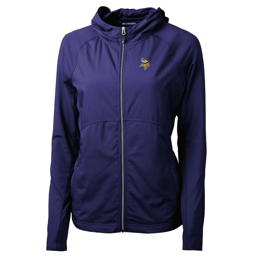 Minnesota Vikings Cutter & Buck Women's Adapt Eco Knit Hybrid Recycled Full-Zip Hoodie Purple