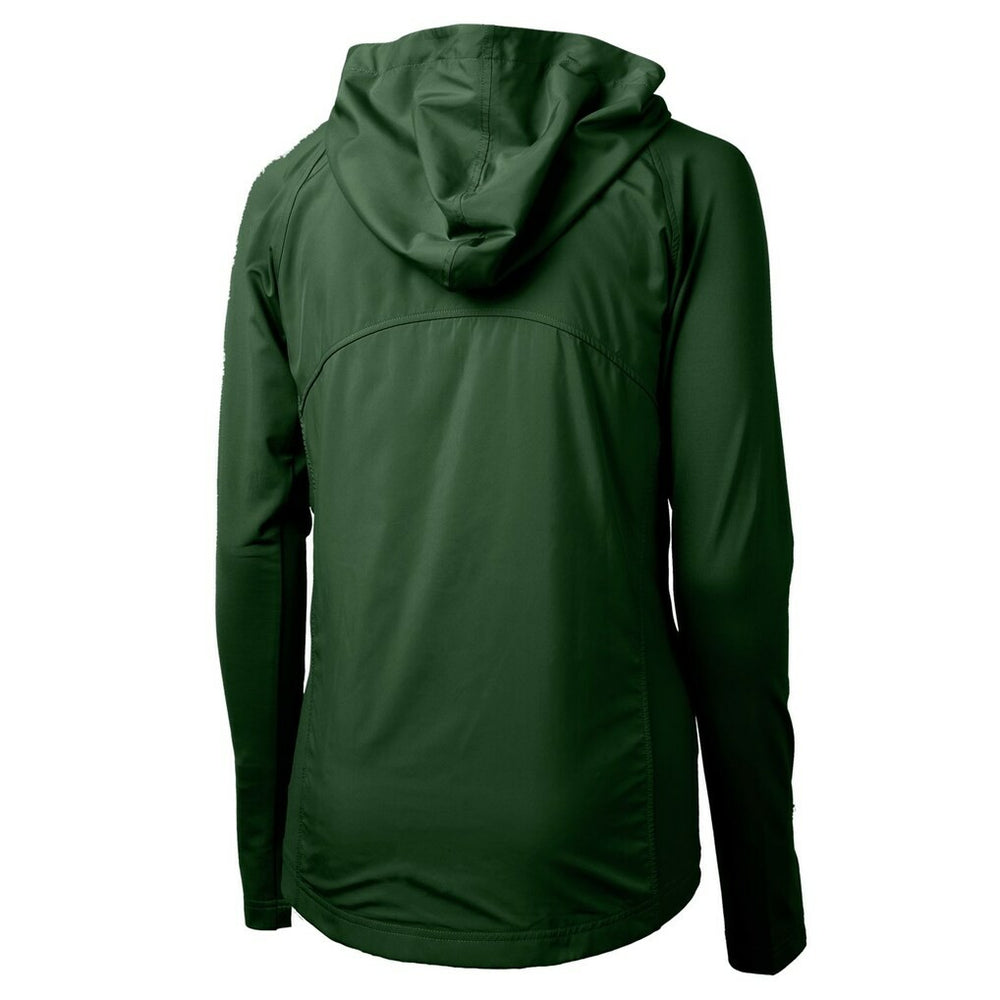Green Bay Packers Cutter & Buck Women's Adapt Eco Knit Hybrid Recycled Full-Zip Hoodie Hunter Green