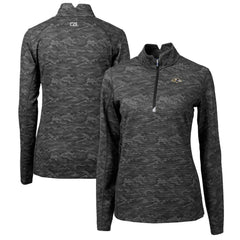 Baltimore Ravens Cutter & Buck Women's Traverse Camo Print Stretch Quarter-Zip Pullover Top Black