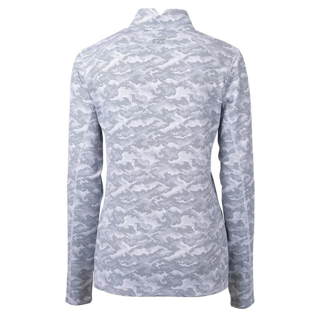 Minnesota Vikings Cutter & Buck Women's Traverse Camo Print Stretch Quarter-Zip Pullover Top Charcoal