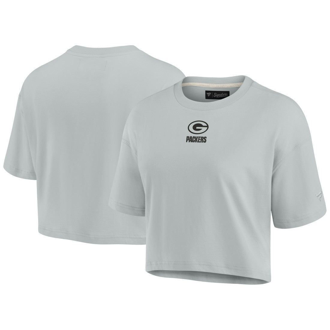 Fanatics Green Bay Packers Women's Elements Super Soft Boxy Cropped T-Shirt Gray