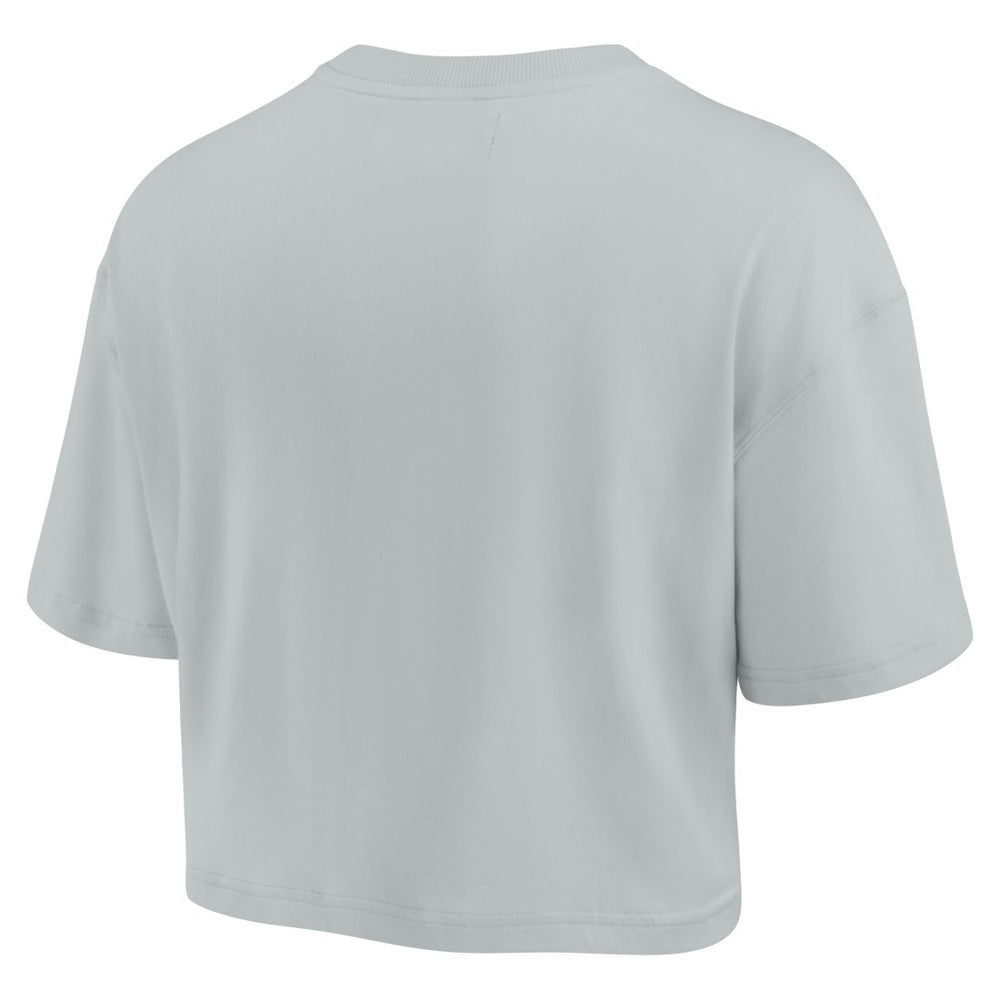 Fanatics Green Bay Packers Women's Elements Super Soft Boxy Cropped T-Shirt Gray