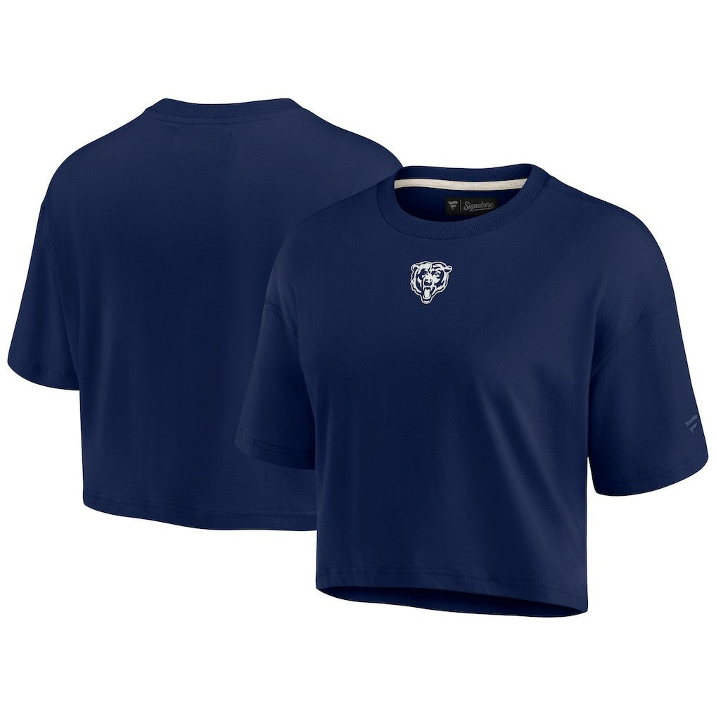 Fanatics Chicago Bears Women's Elements Super Soft Boxy Cropped T-Shirt Navy