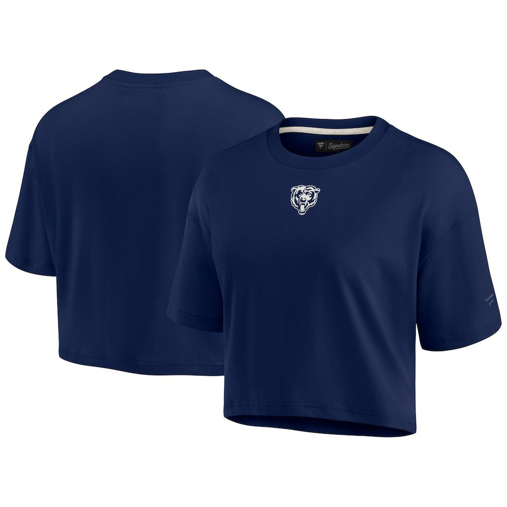 Fanatics Chicago Bears Women's Elements Super Soft Boxy Cropped T-Shirt Navy