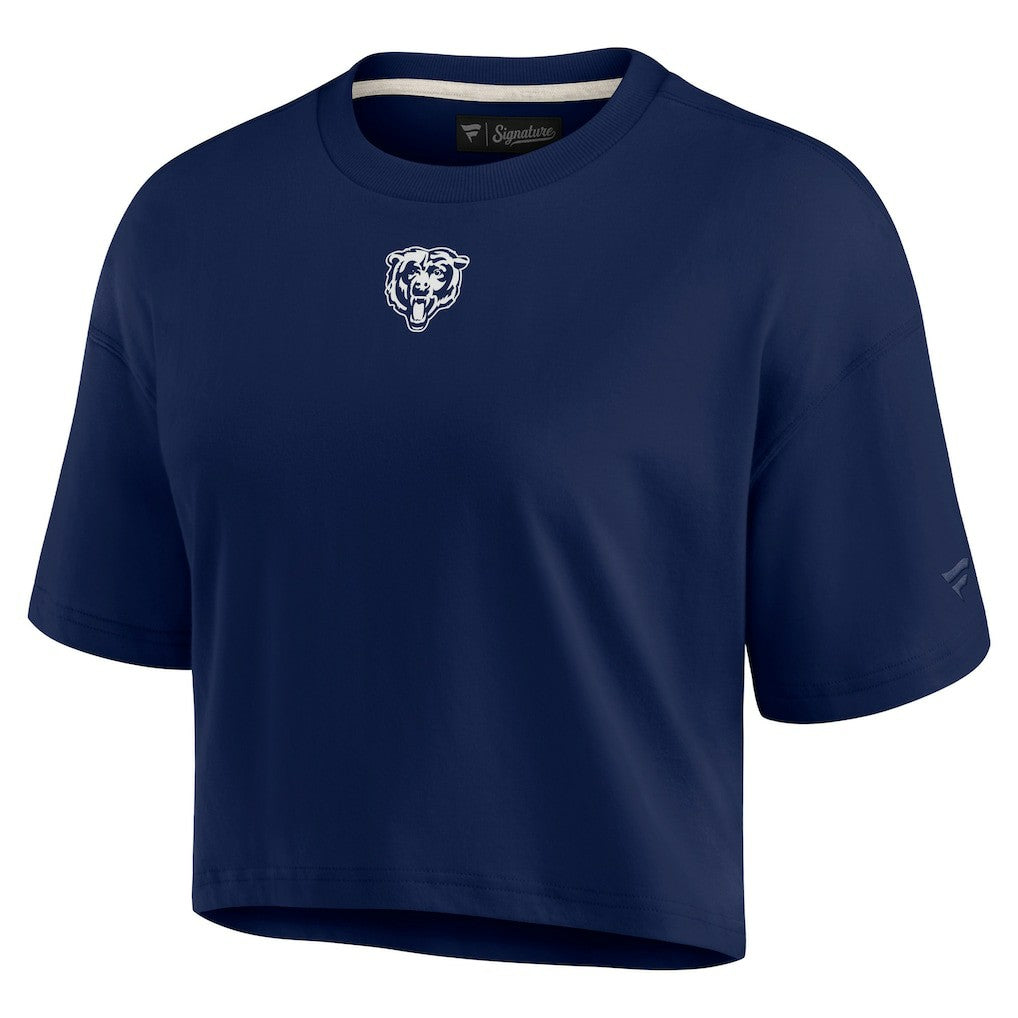 Fanatics Chicago Bears Women's Elements Super Soft Boxy Cropped T-Shirt Navy