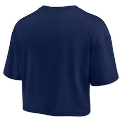 Fanatics Chicago Bears Women's Elements Super Soft Boxy Cropped T-Shirt Navy