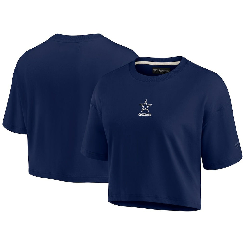 Fanatics Dallas Cowboys Women's Elements Super Soft Boxy Cropped T-Shirt Navy