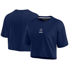 Fanatics Dallas Cowboys Women's Elements Super Soft Boxy Cropped T-Shirt Navy