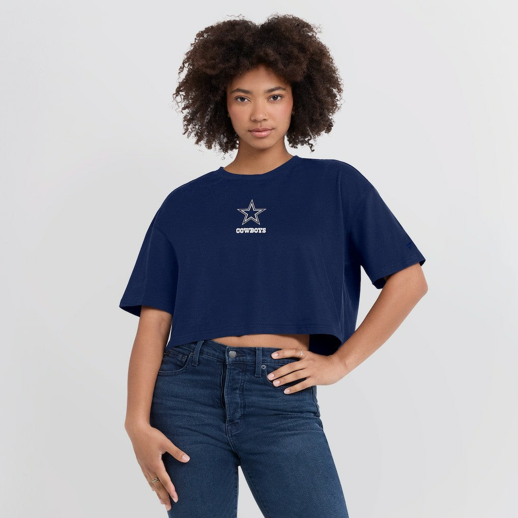 Fanatics Dallas Cowboys Women's Elements Super Soft Boxy Cropped T-Shirt Navy