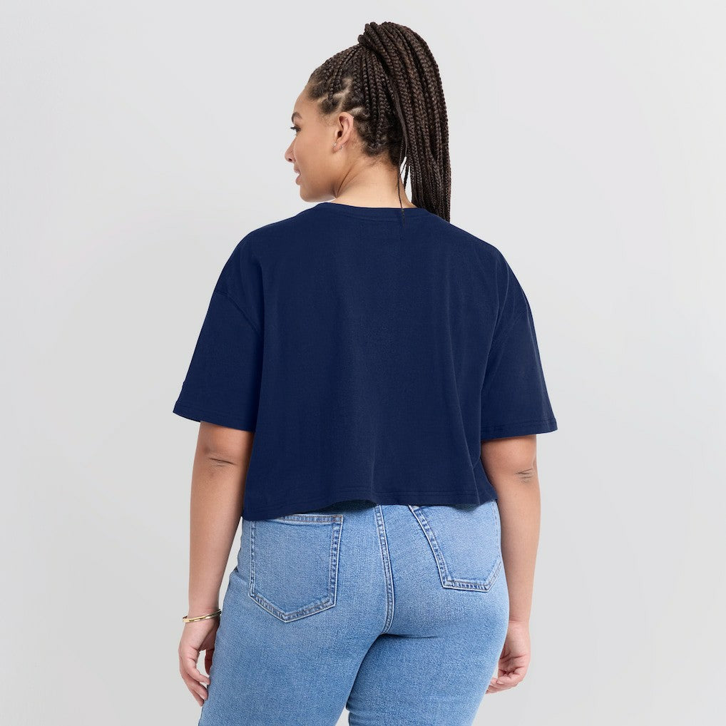 Fanatics Dallas Cowboys Women's Elements Super Soft Boxy Cropped T-Shirt Navy