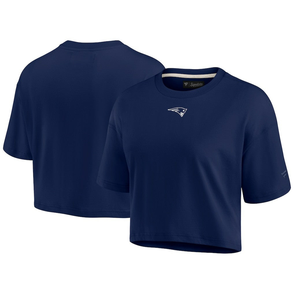 Fanatics New England Patriots Women's Elements Super Soft Boxy Cropped T-Shirt Navy