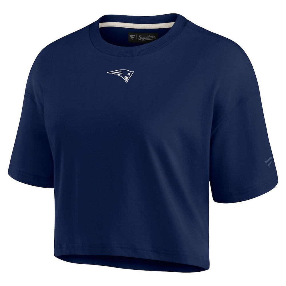 Fanatics New England Patriots Women's Elements Super Soft Boxy Cropped T-Shirt Navy