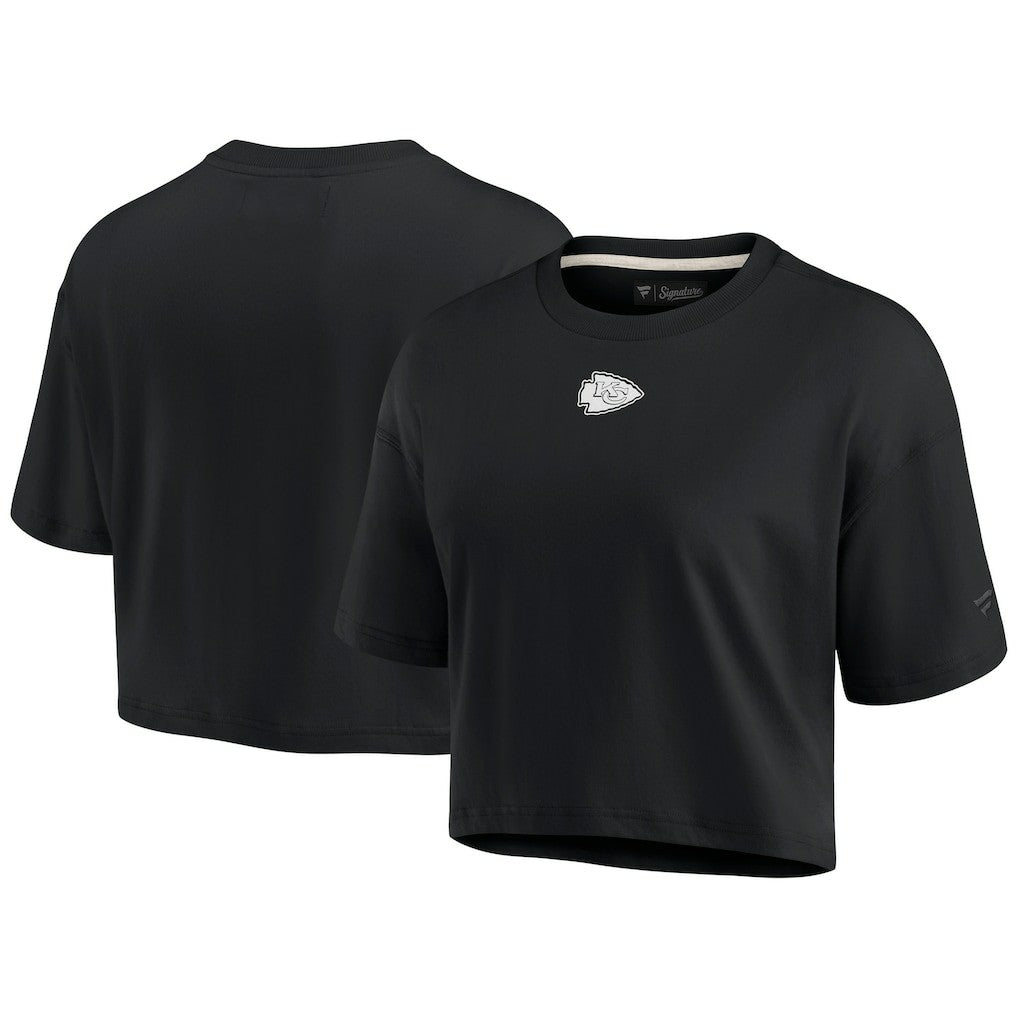 Fanatics Kansas City Chiefs Women's Elements Super Soft Boxy Cropped T-Shirt Black
