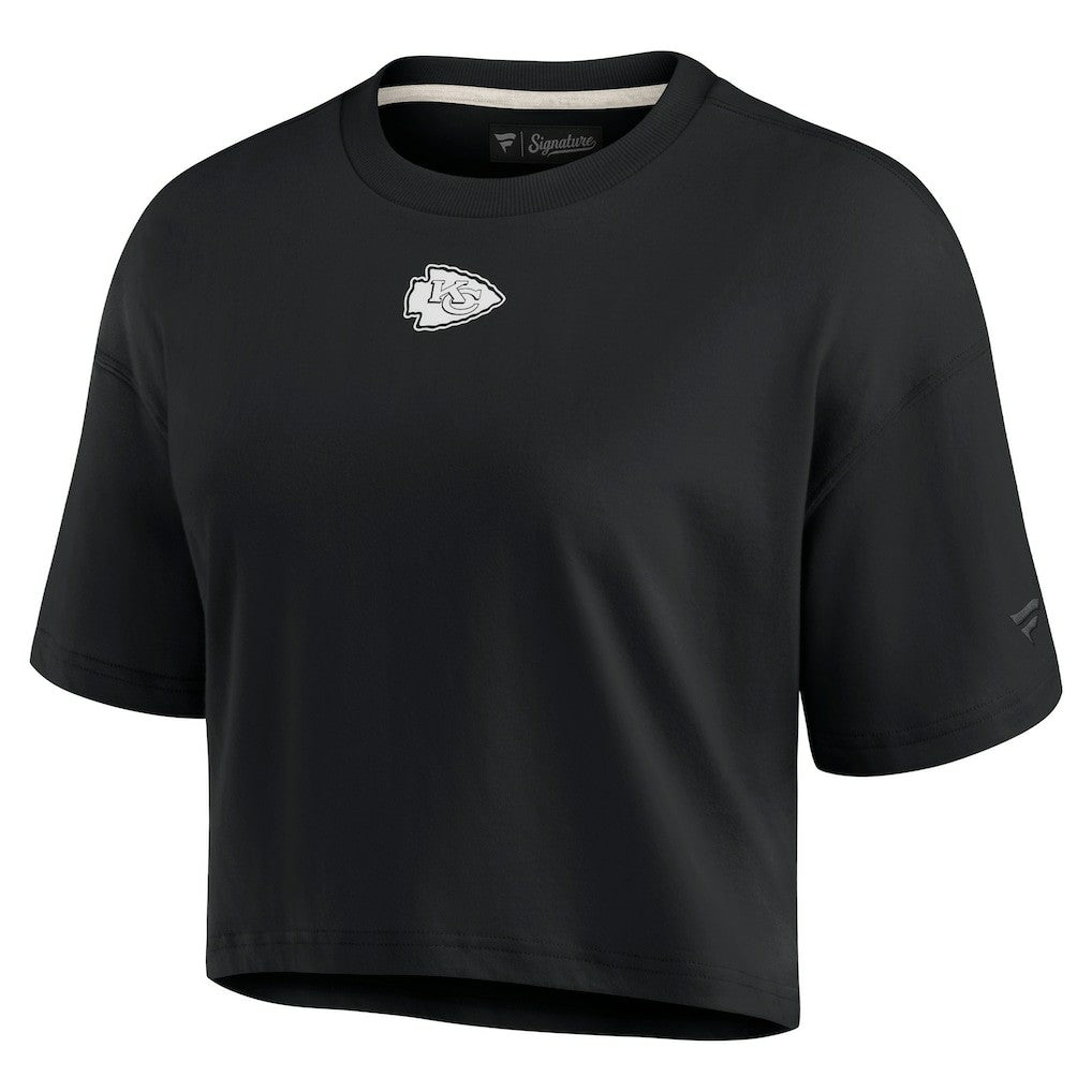 Fanatics Kansas City Chiefs Women's Elements Super Soft Boxy Cropped T-Shirt Black