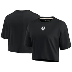 Fanatics Pittsburgh Steelers Women's Elements Super Soft Boxy Cropped T-Shirt Black