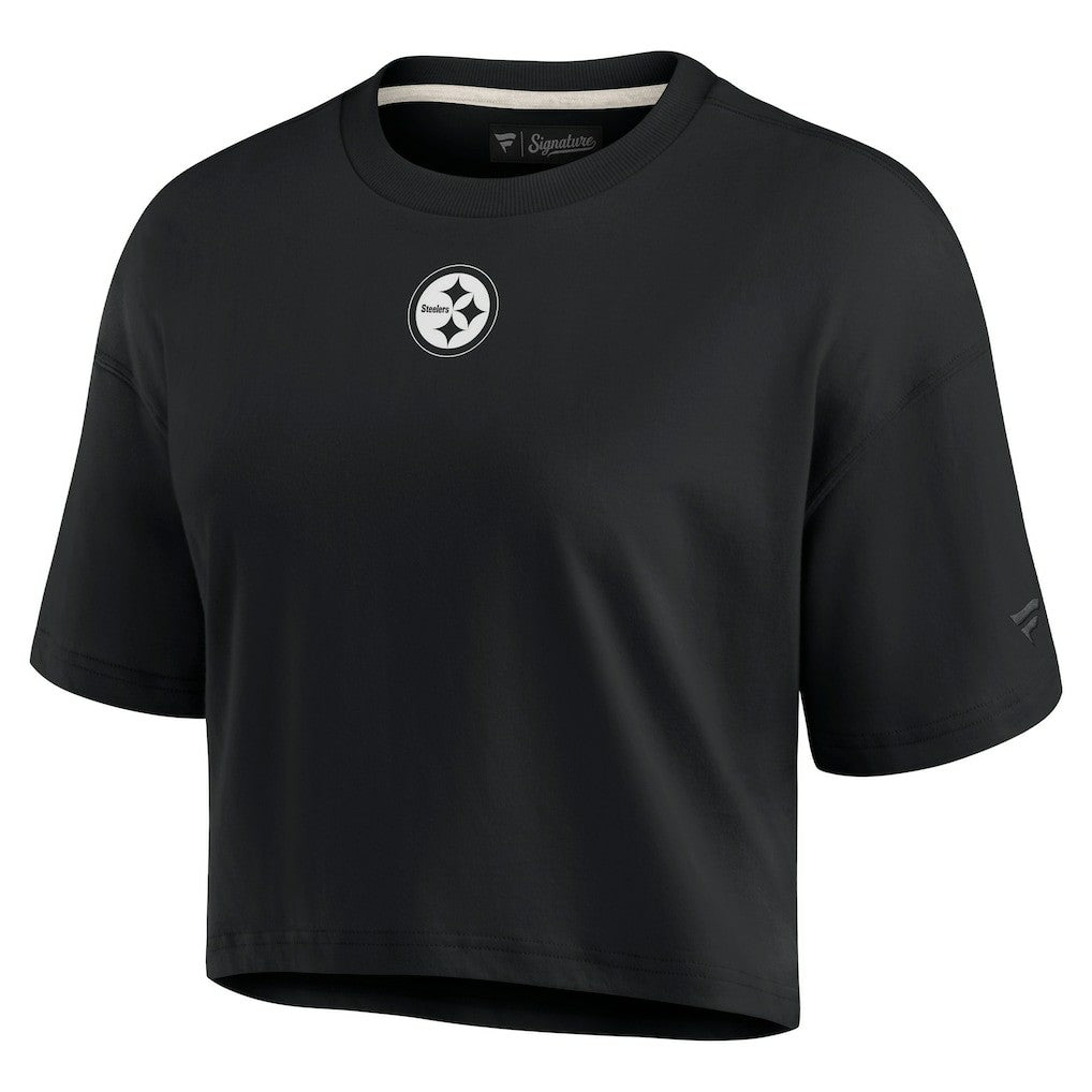 Fanatics Pittsburgh Steelers Women's Elements Super Soft Boxy Cropped T-Shirt Black